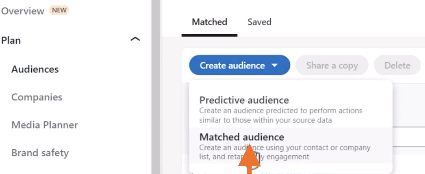 Matched audiences in LinkedIn Ads