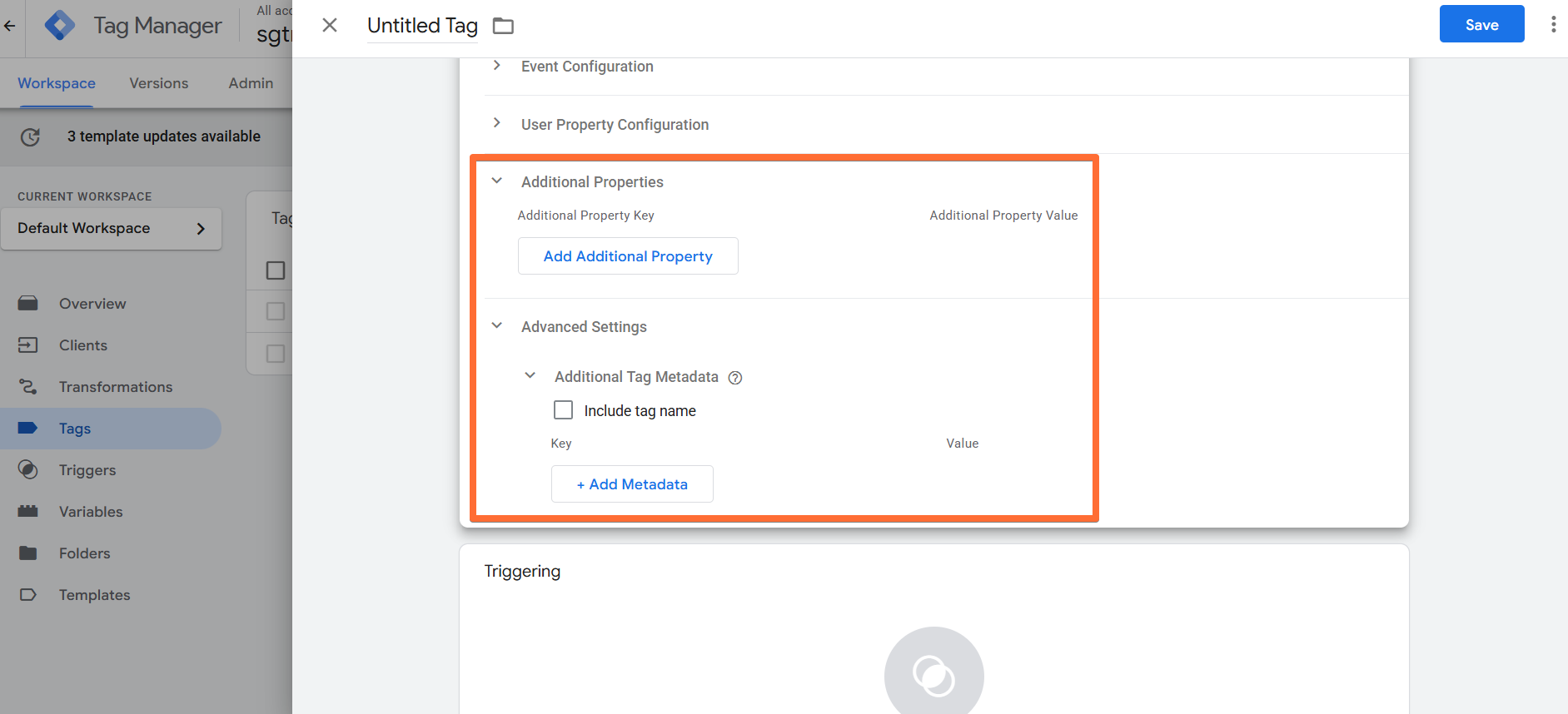 Additional Properties and Advanced Settings