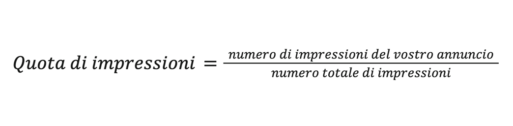 Formula di calcolo della quota di impressioni
