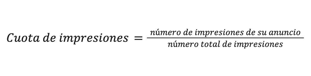 Fórmula para calcular la cuota de impresiones