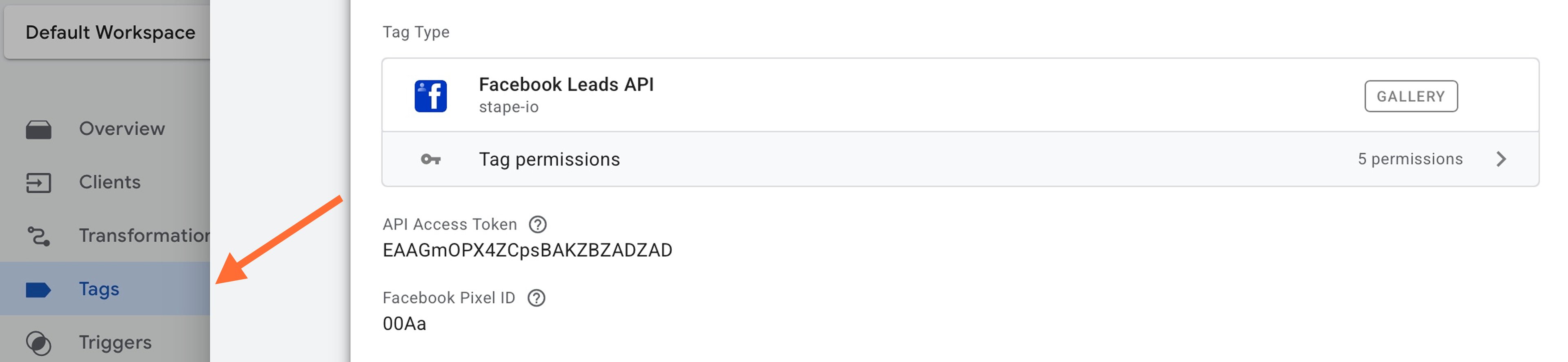Facebook Leads API template - Stape