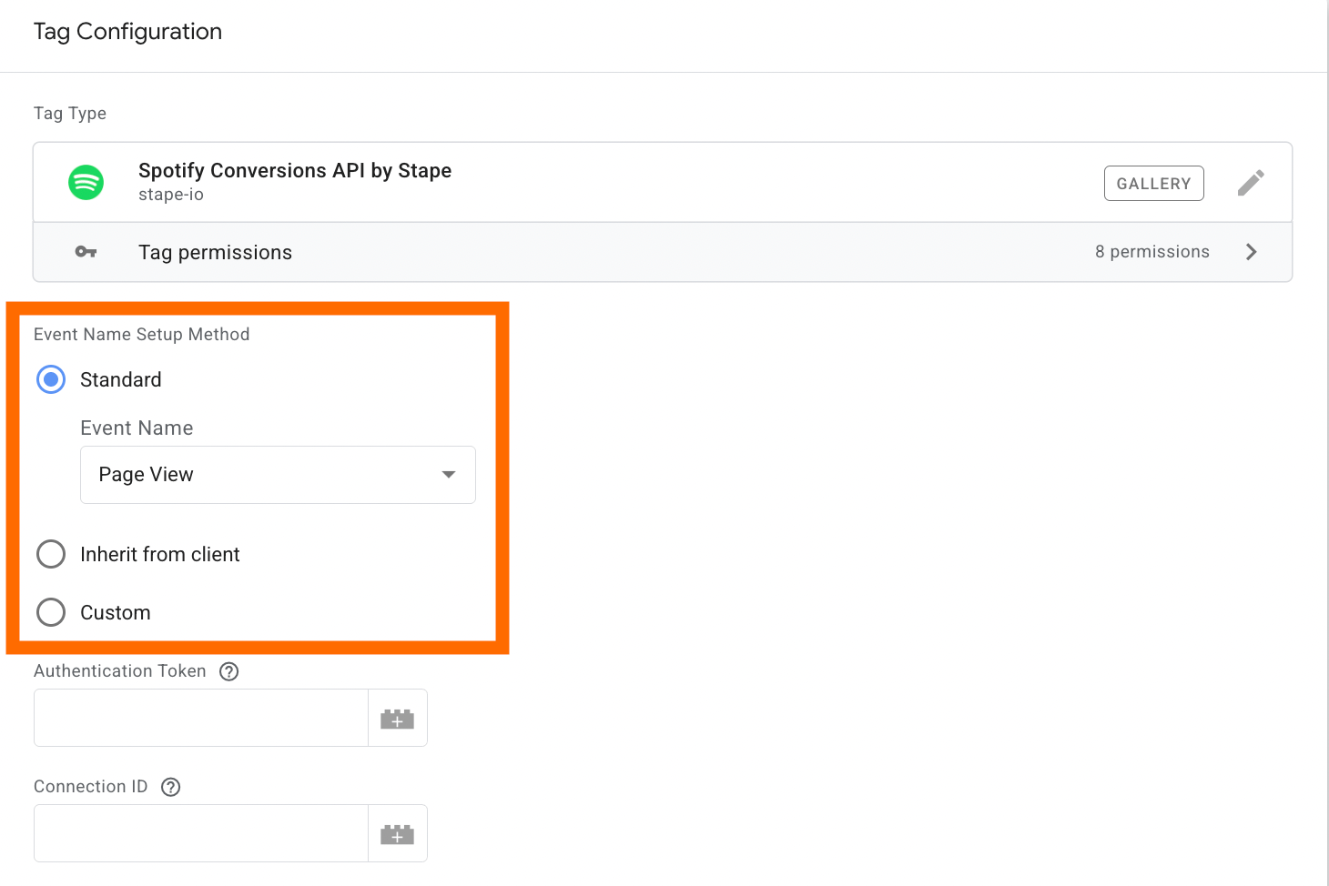 Event Name Setup Method