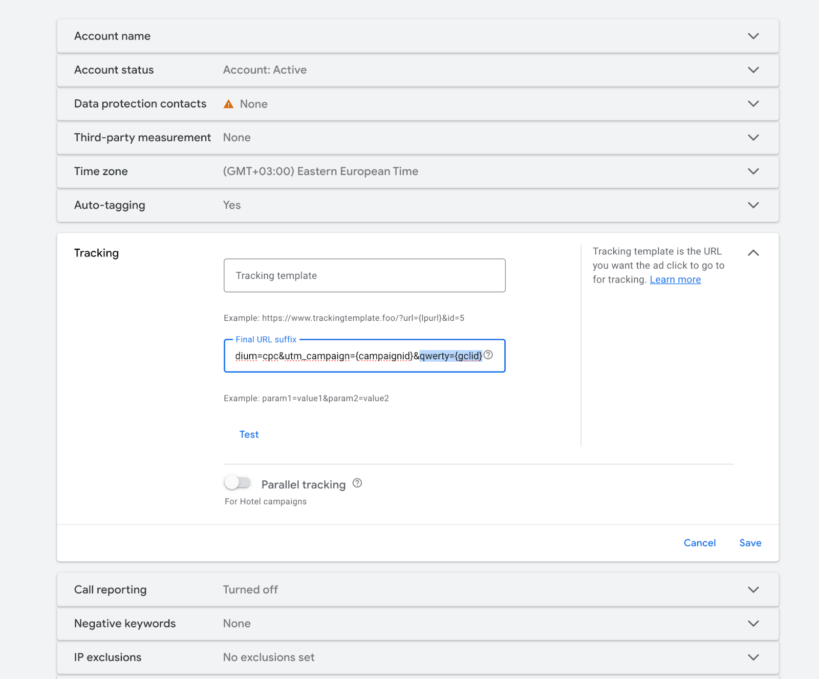 Configurer le suffixe d’URL final