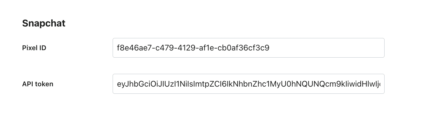Snapchat fields configurations
