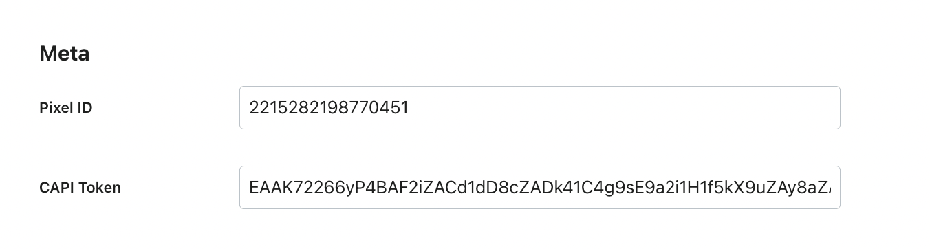 Meta fields configuration example