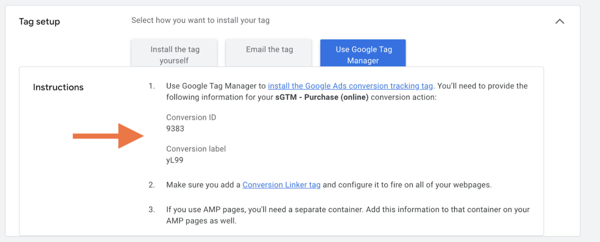 Conversion ID in Google Ads