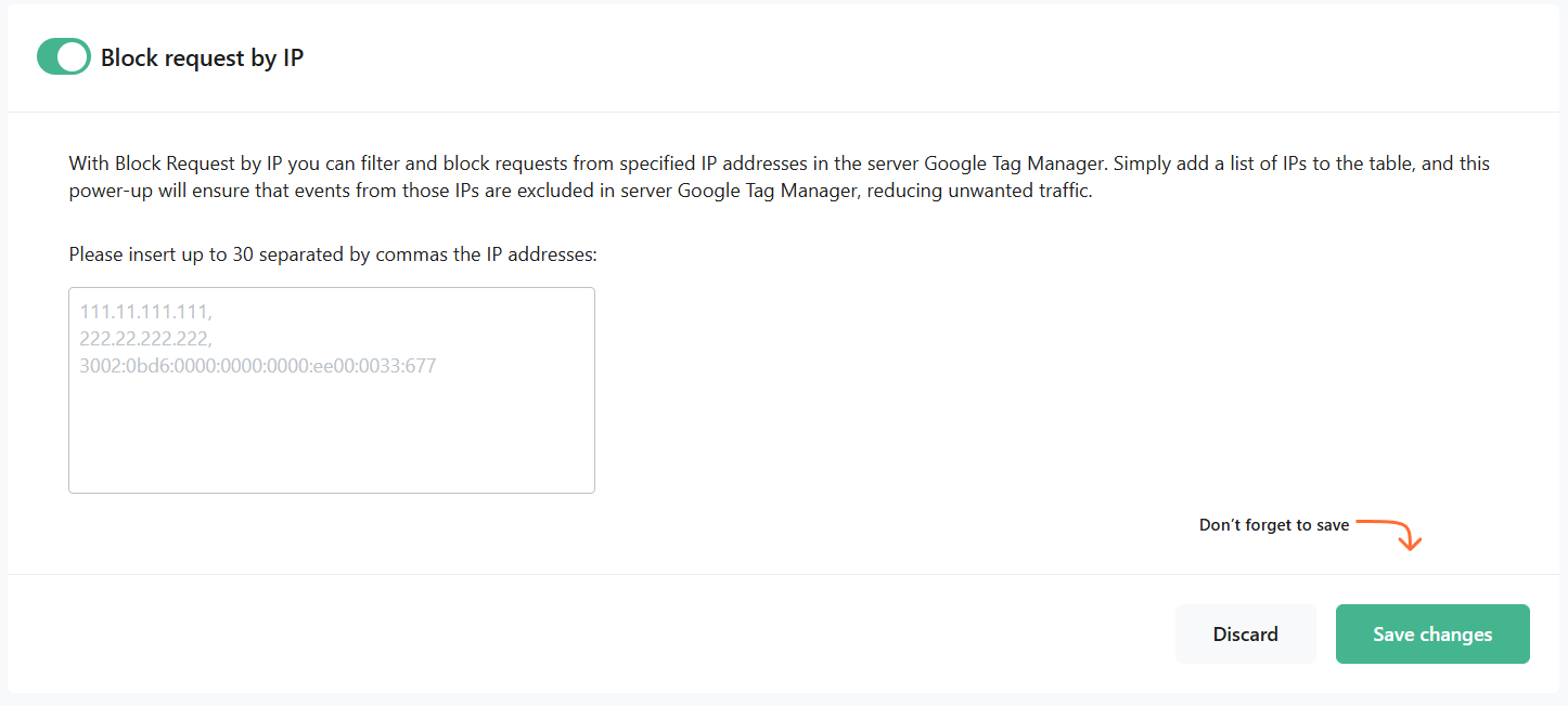 Block Request by IP power-up