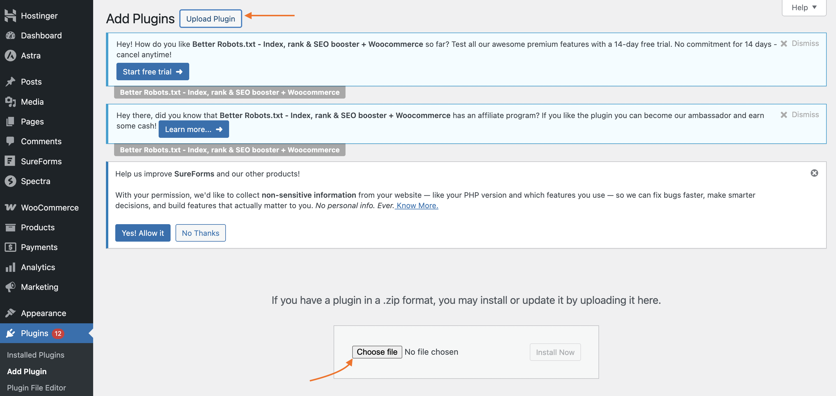 Importer le plugin dans WordPress