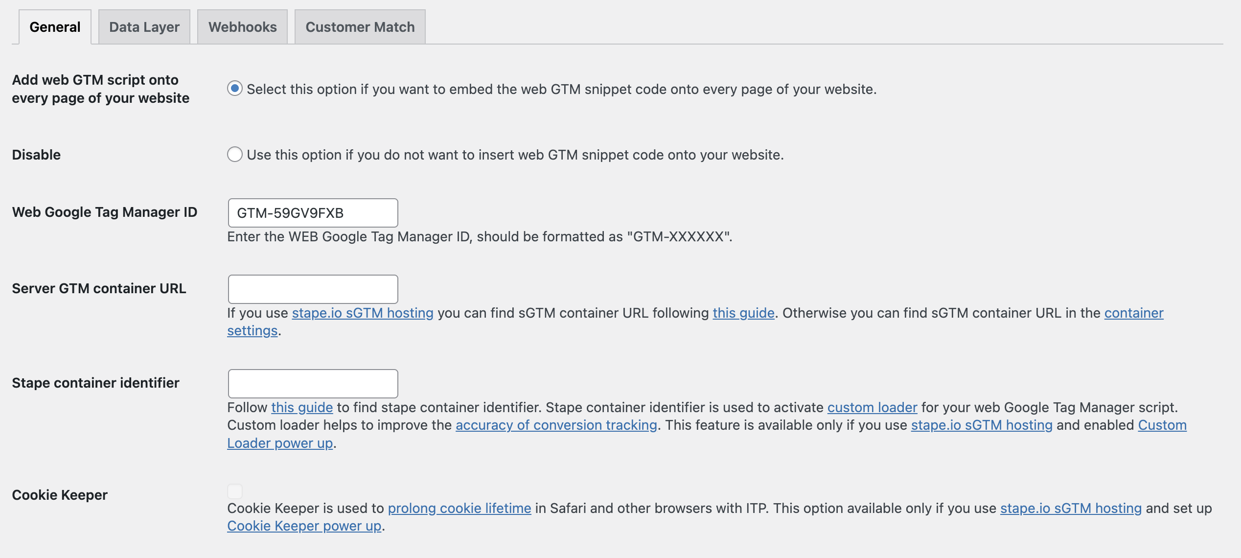 Configuration du plugin WordPress