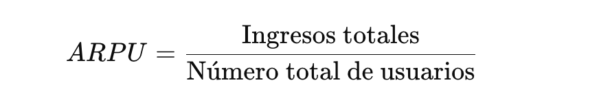 Fórmula de cálculo del ARPU