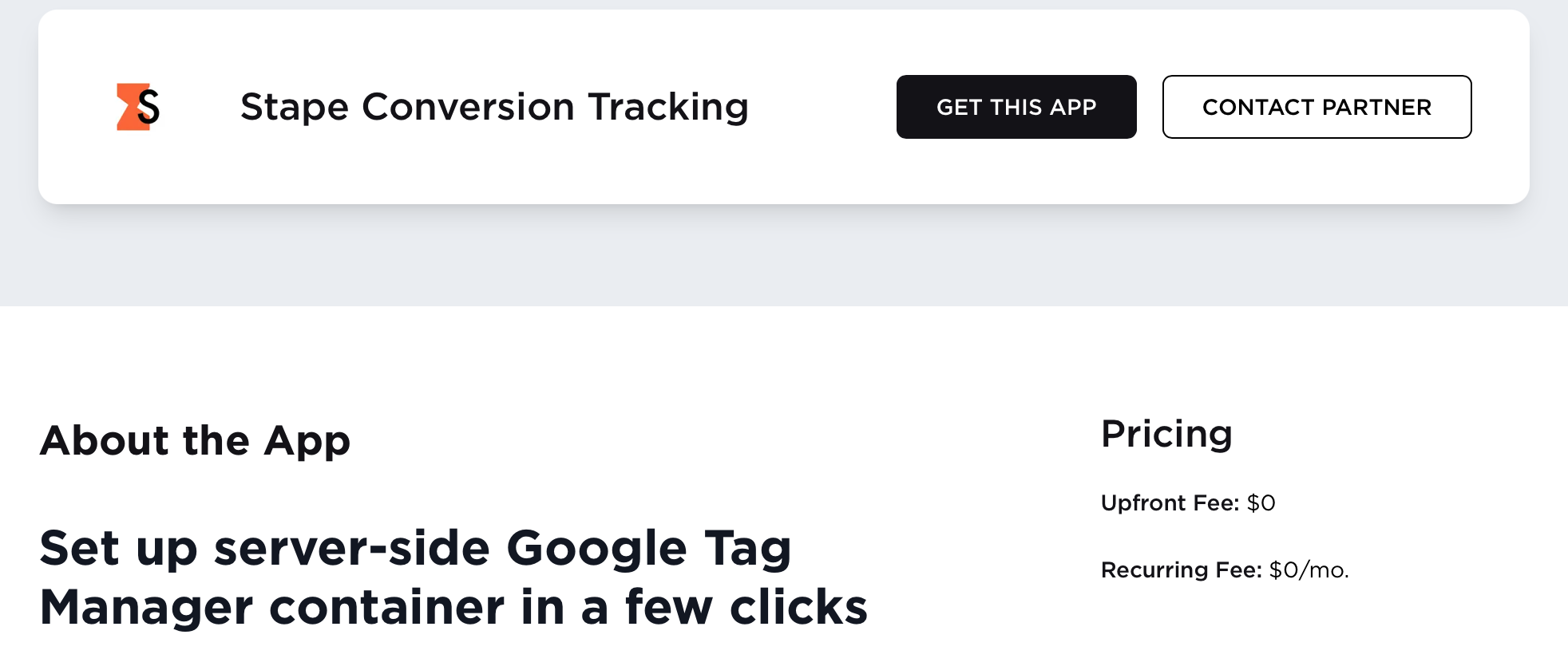 Stape Conversion Tracking app in the BigCommerce marketplace<br>
