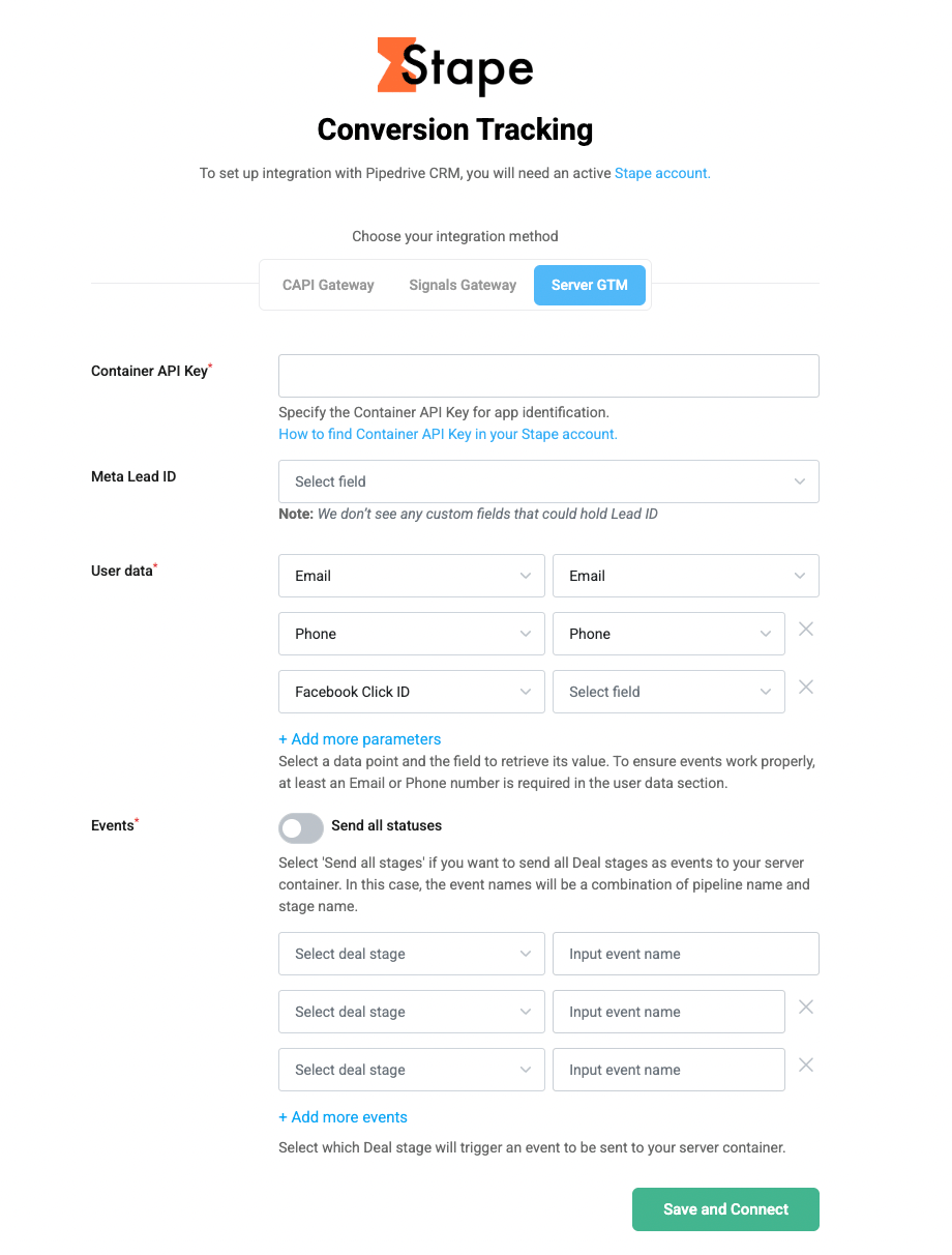server gtm config