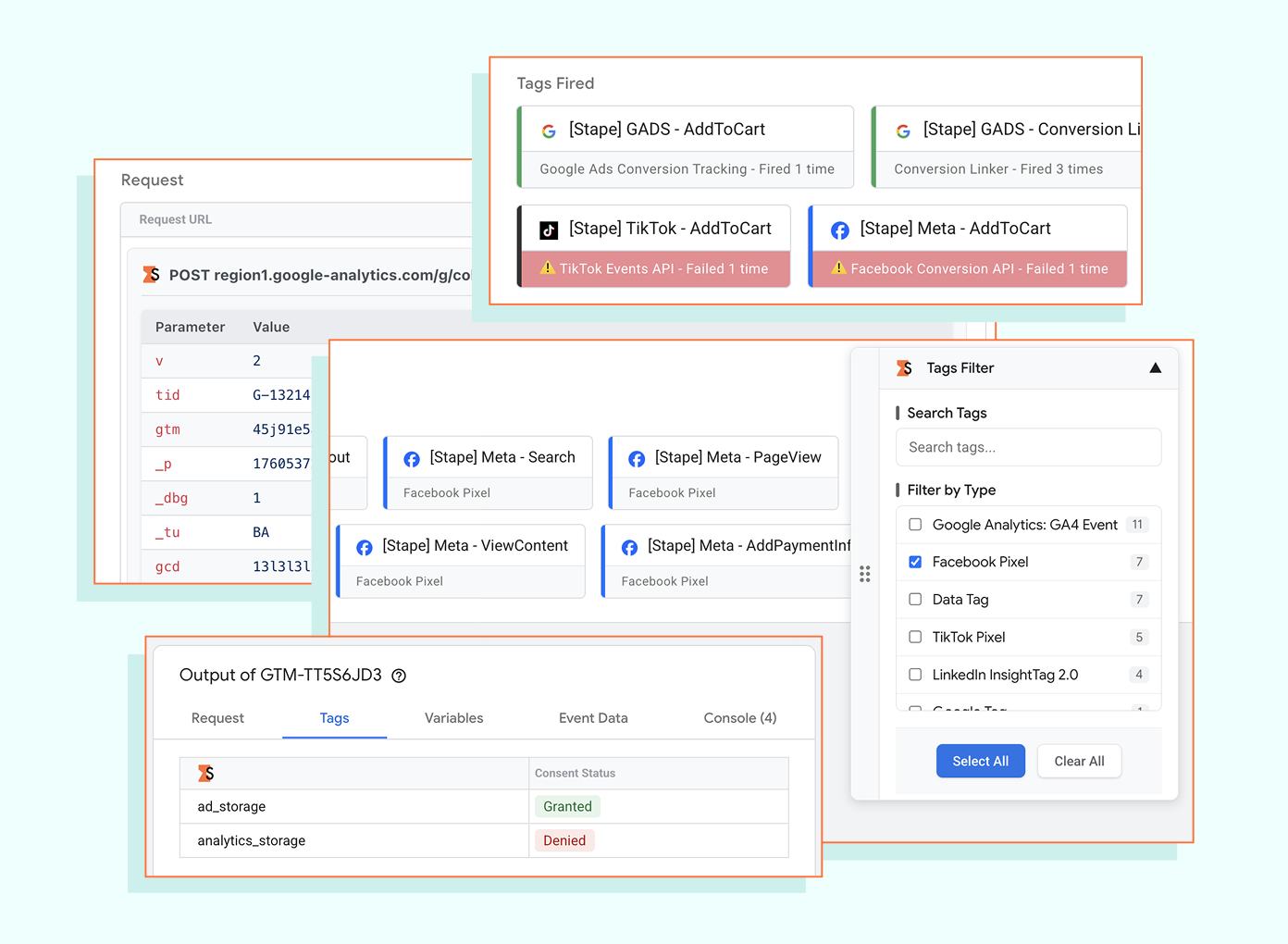 Modo de pré-visualização GTM com extensão Stape
