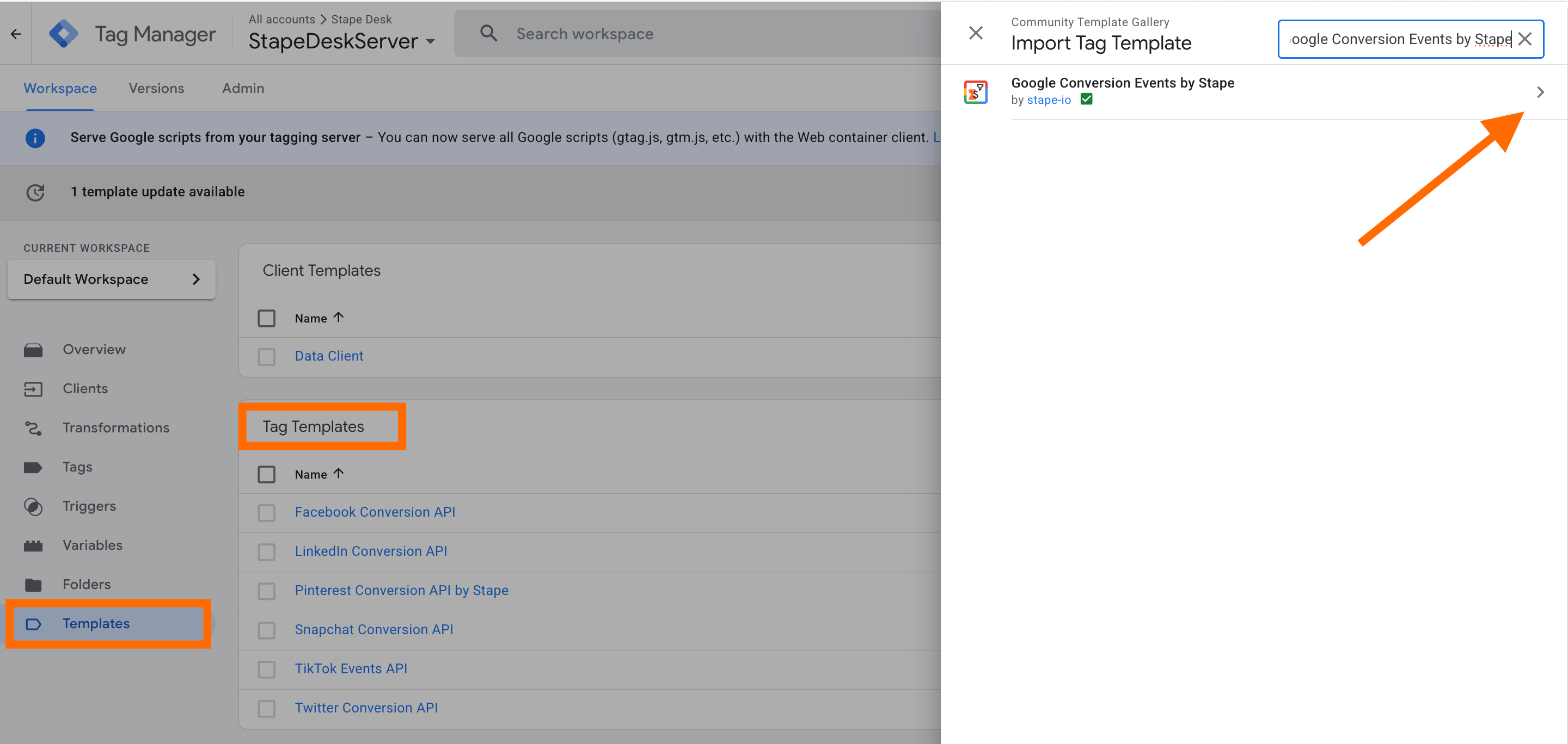Add Google Customer Match by Stape