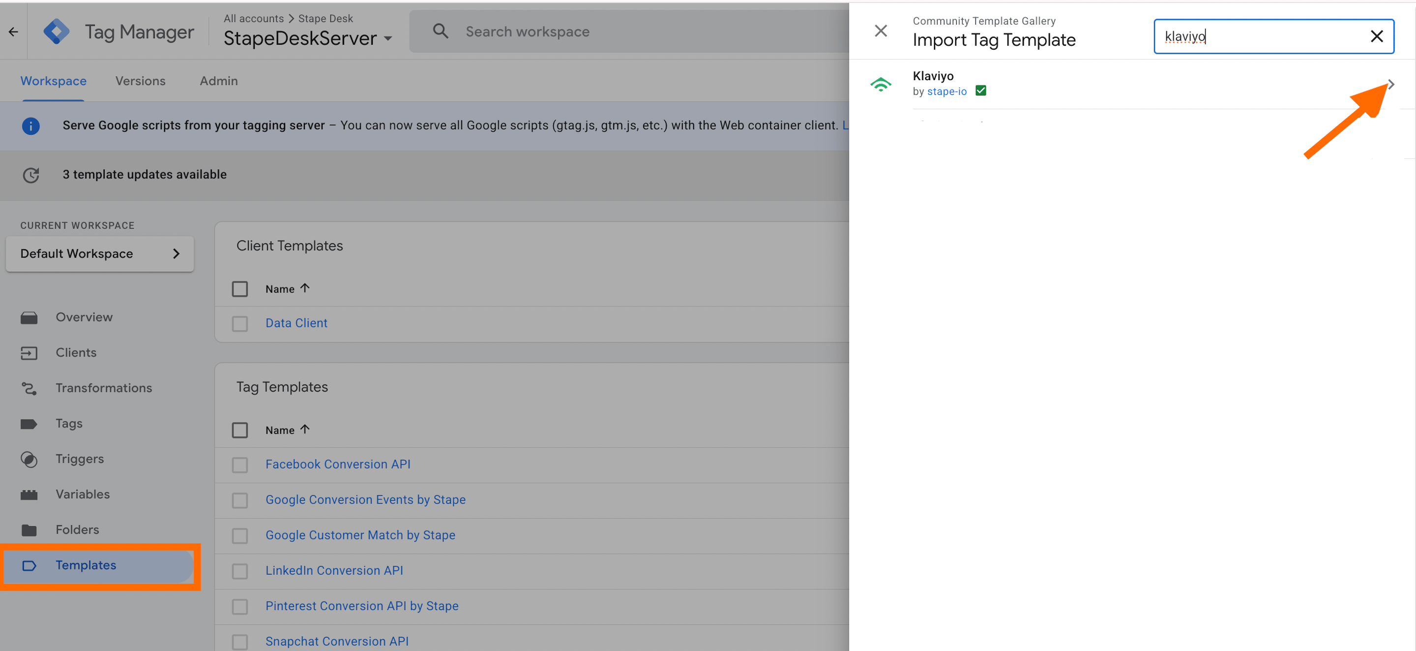 Add Klaviyo tag