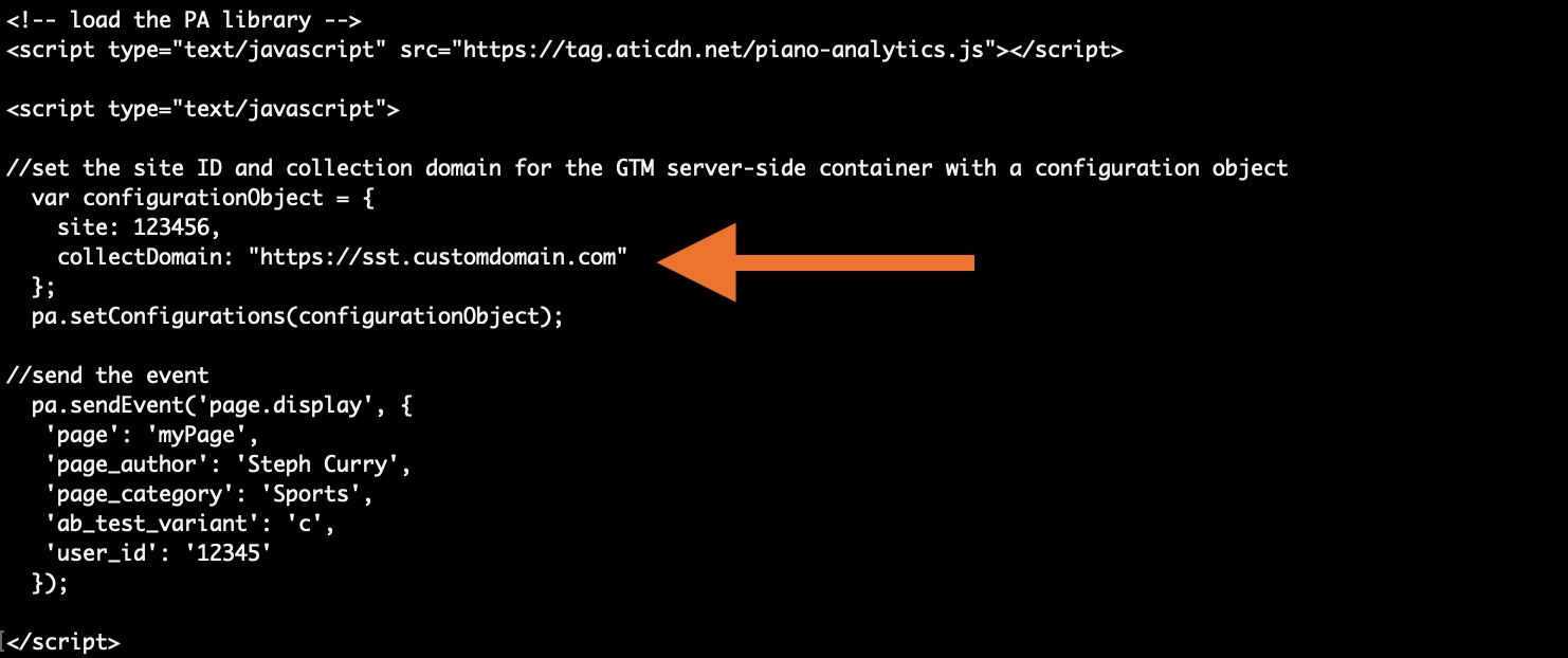Piano Analytics SDK code