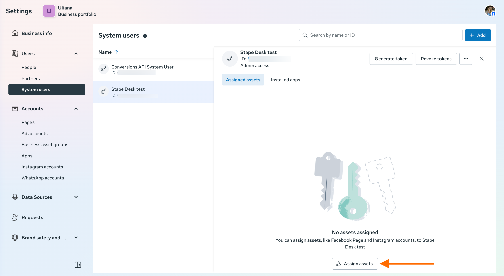 Assign assets