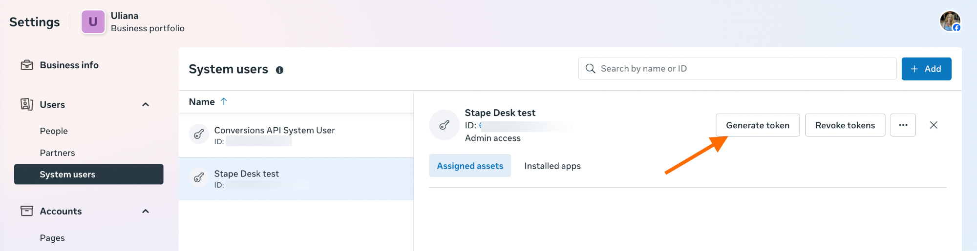 Generate the token