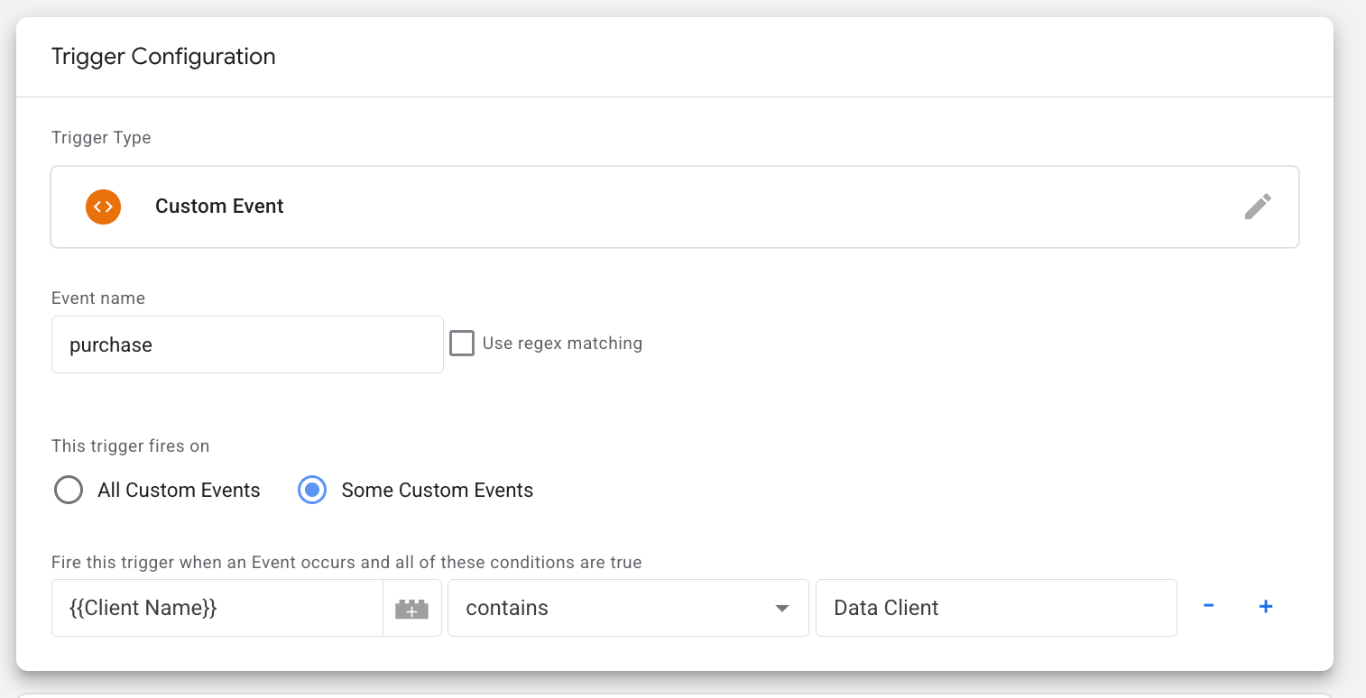 Trigger configuration example