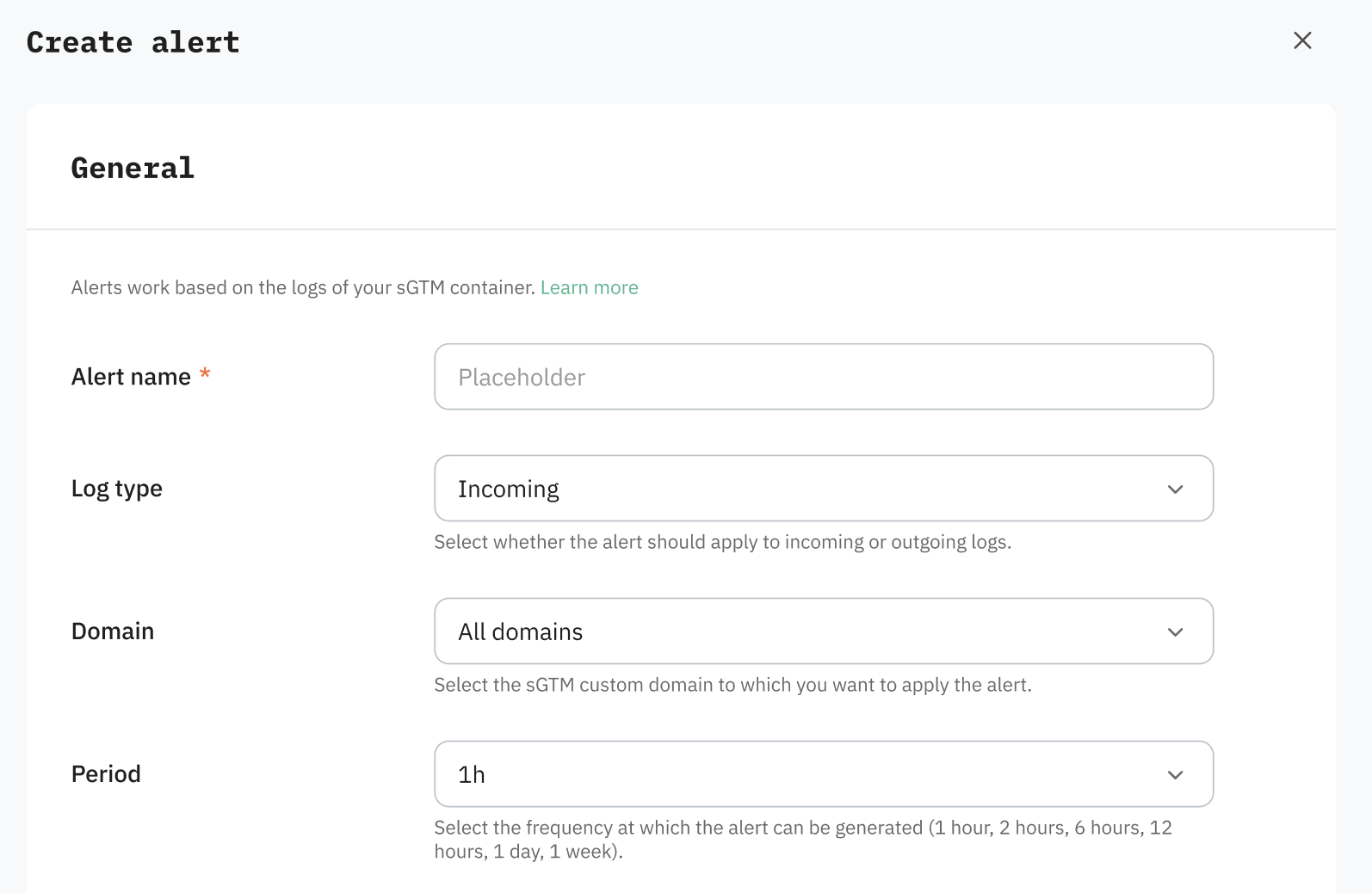 Configure your alert