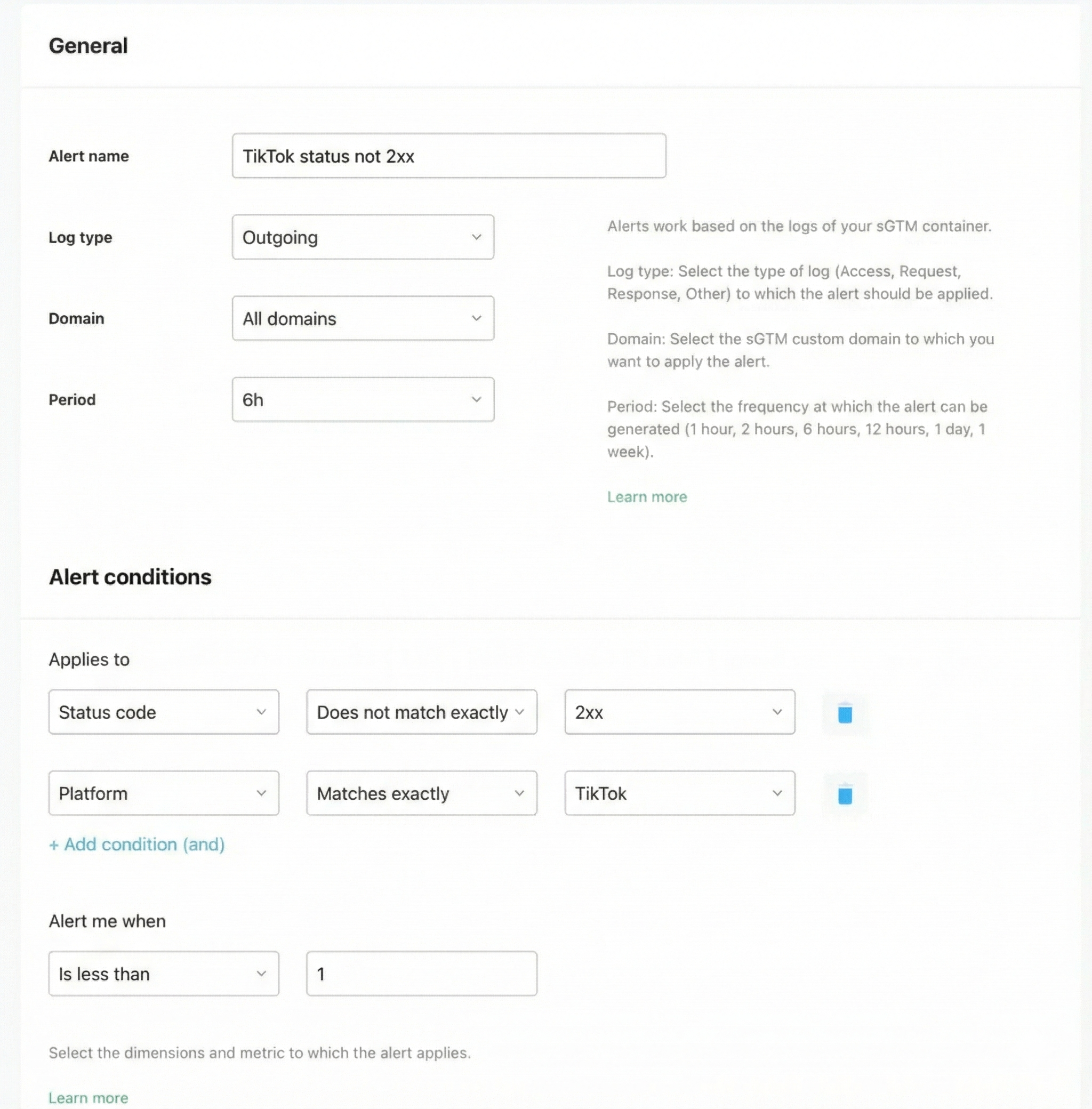 Monitoring example - Increased number of denied events