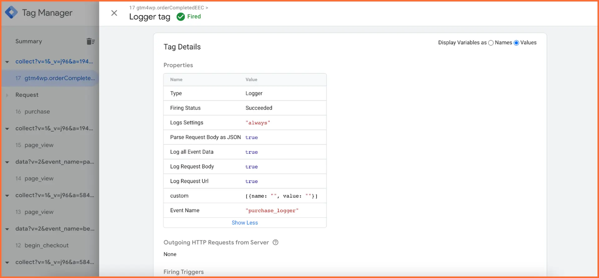 Testing the Logger tag