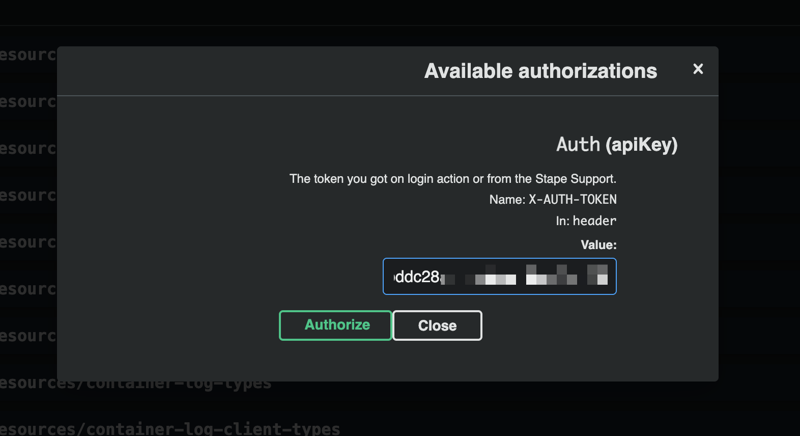 Authorization in Stape API