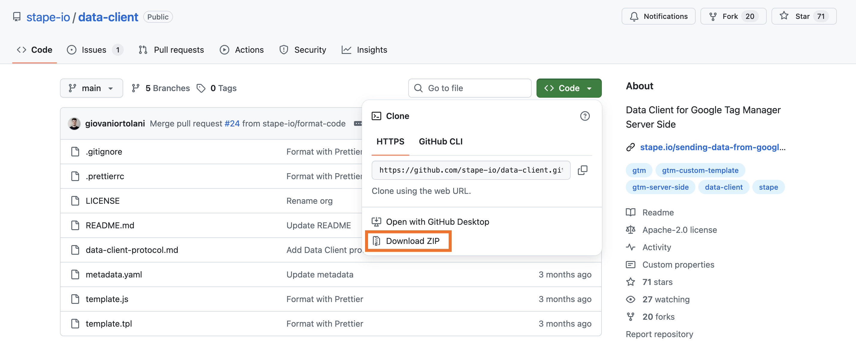 Data Client template