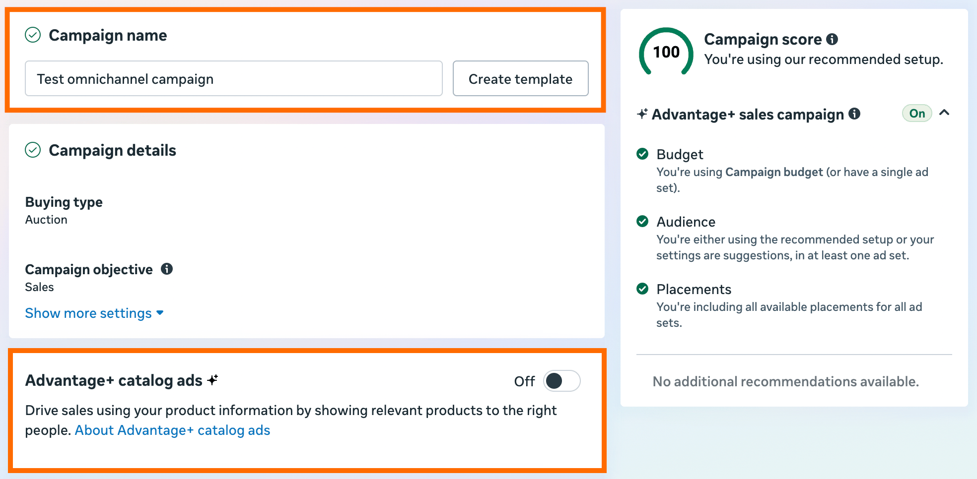 Campaign name + Advantage+ catalog ads