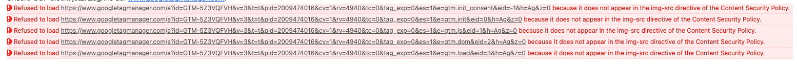 Example of CORS/CPS errors