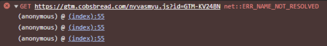 ERR_NAME_NOT_RESOLVED error