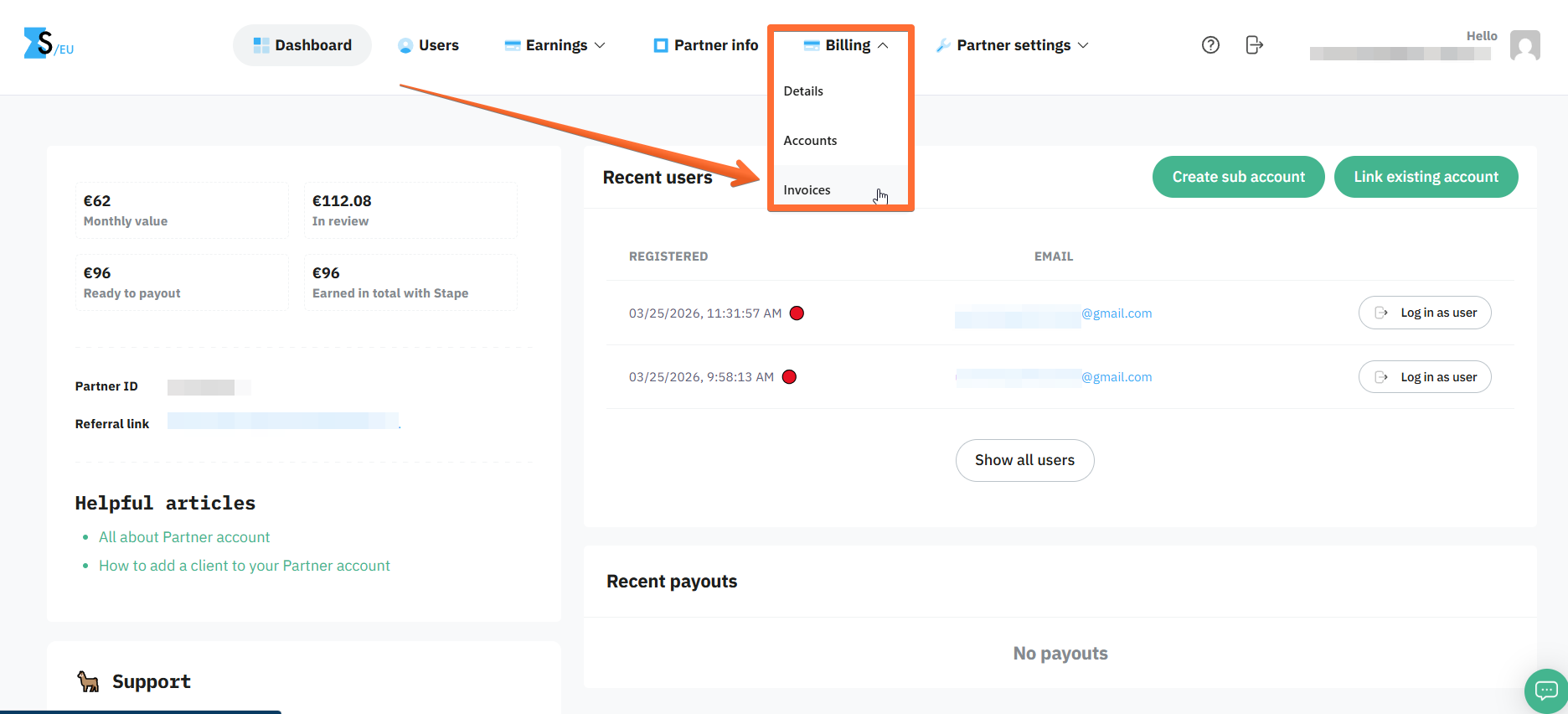 Agency/Partner billing