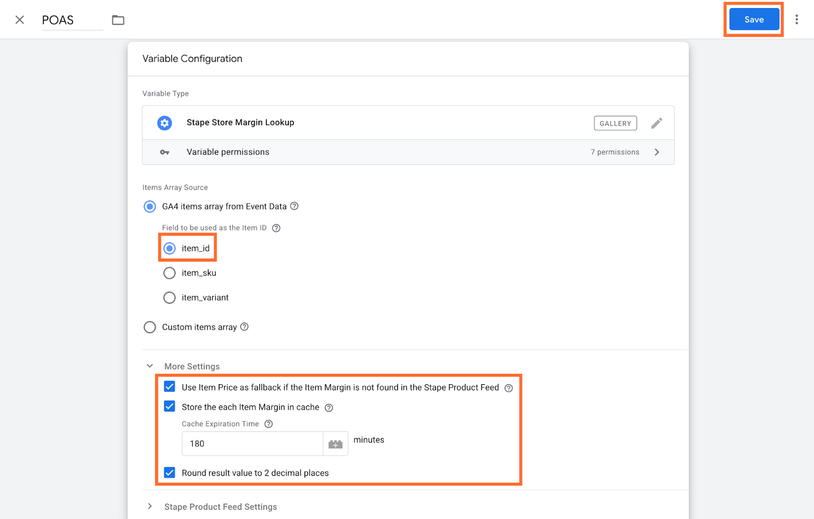 Tick all options under More settings unless your tracking logic requires otherwise. Click Save