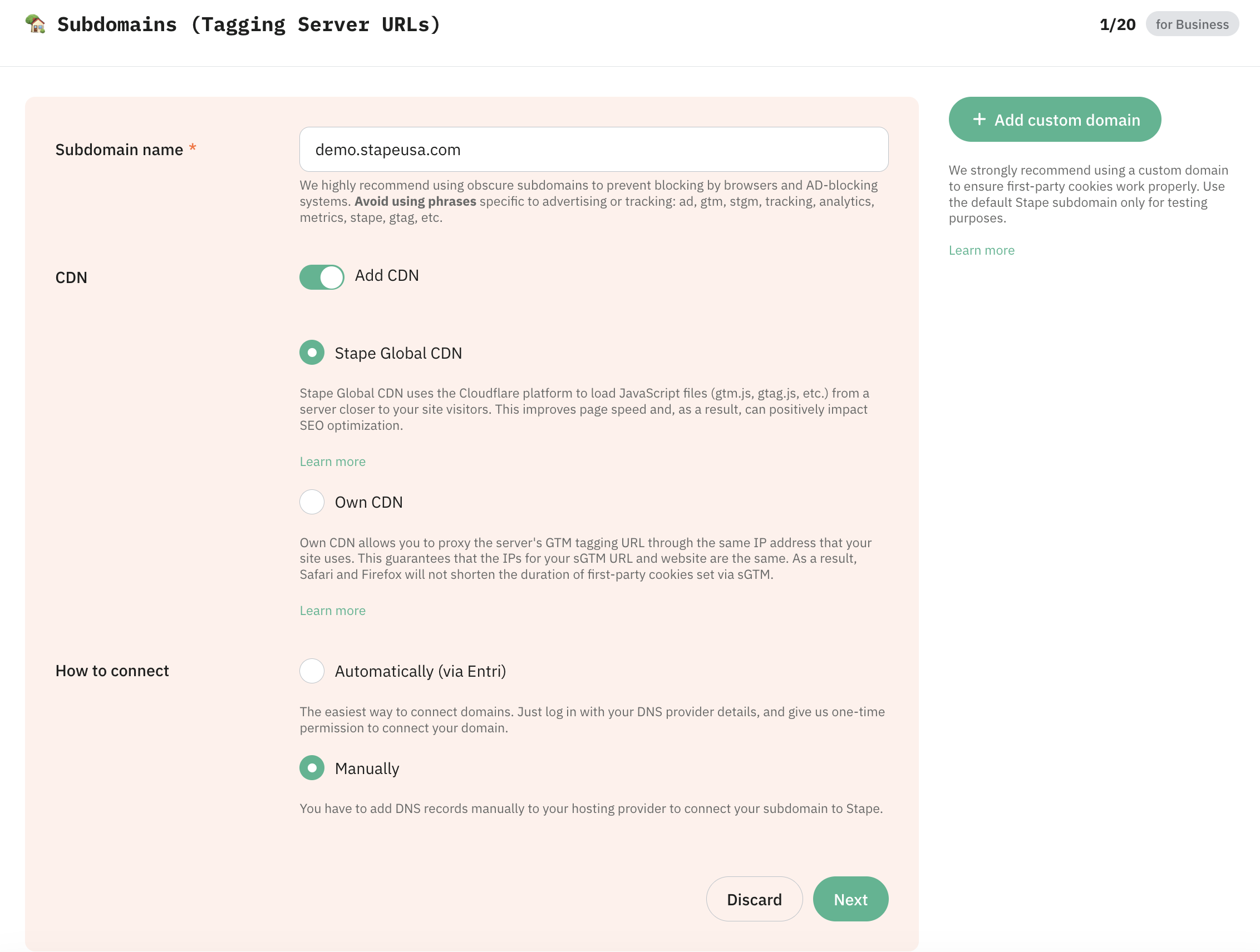 Configure your domain settings