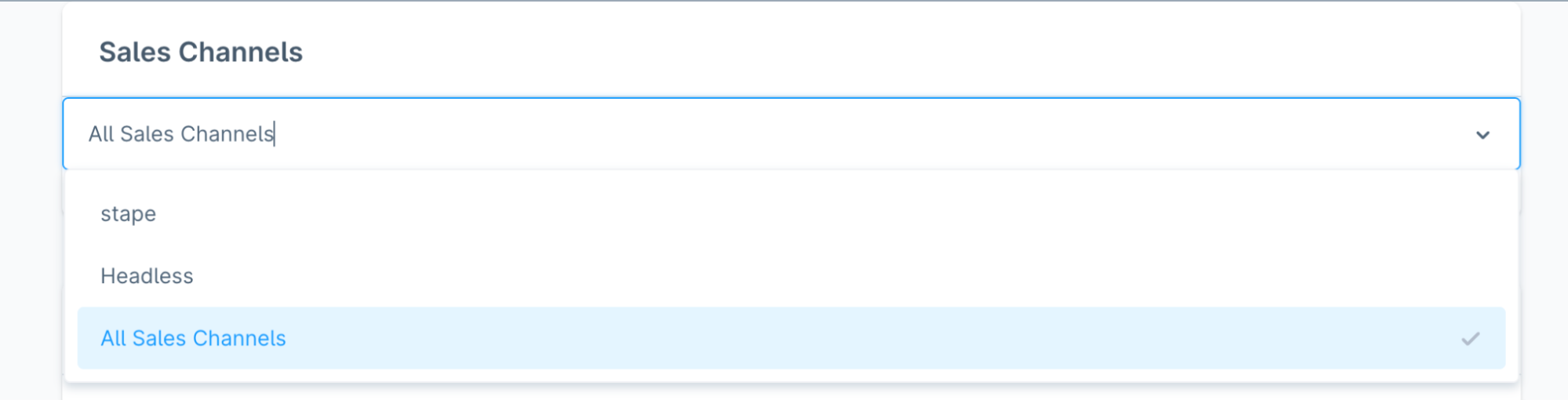 Select the “Sales Channels” you need to configure