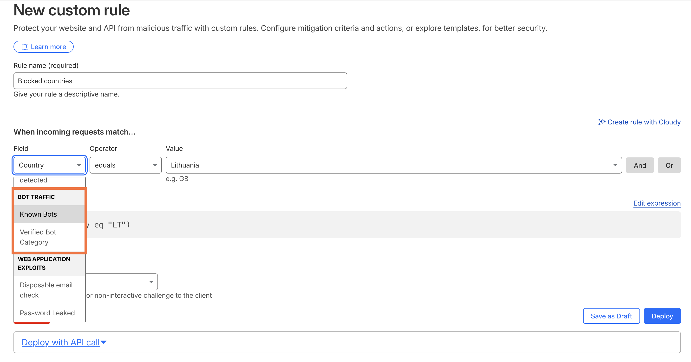 Other Cloudflare options for blocking bot traffic