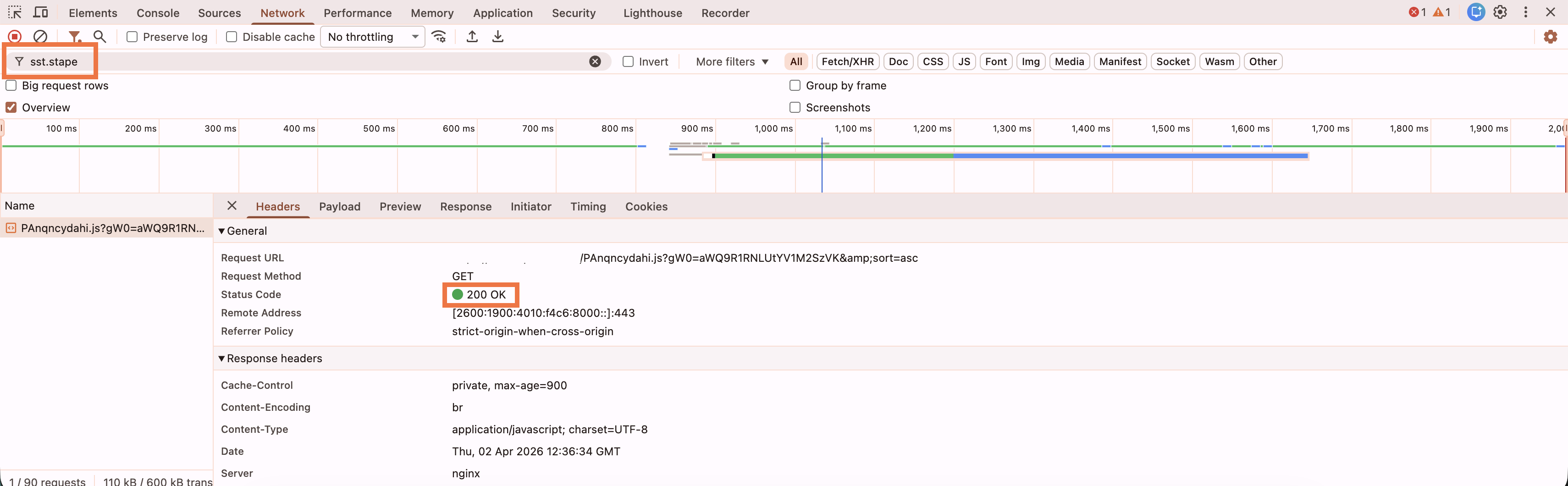 Network tab