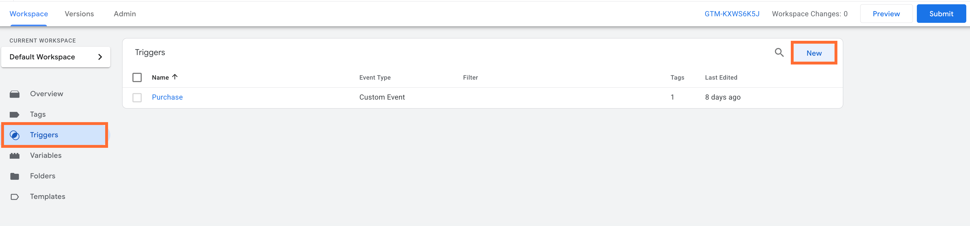 Go to Triggers and click New