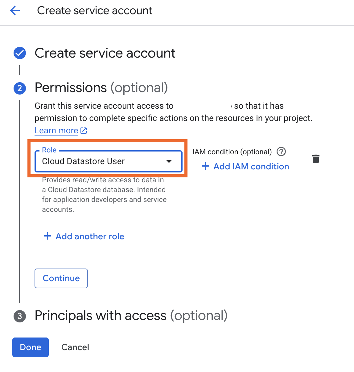 Click Continue and Done