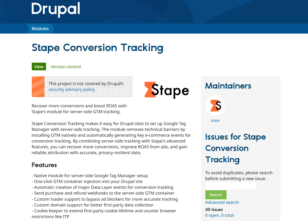 Stape Conversion Tracking Drupal module
