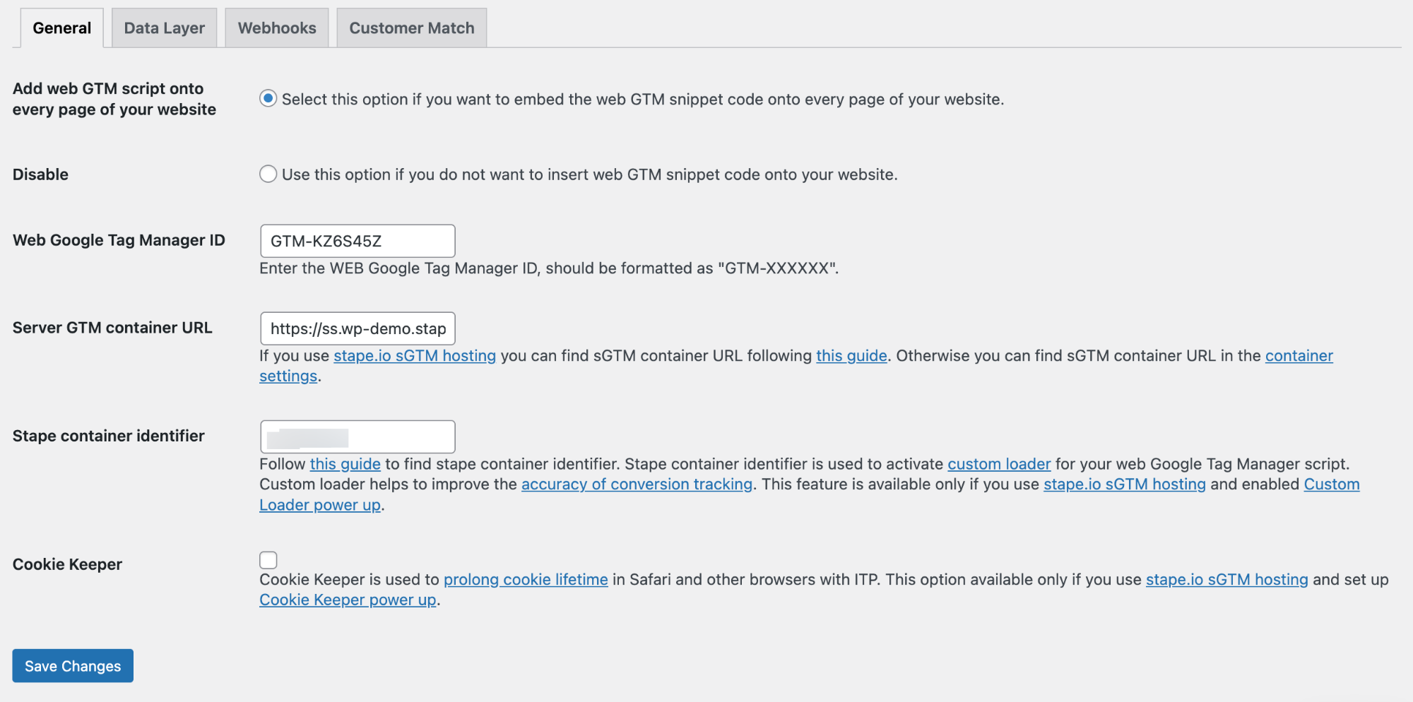 De Stape Conversion Tracking-plugin