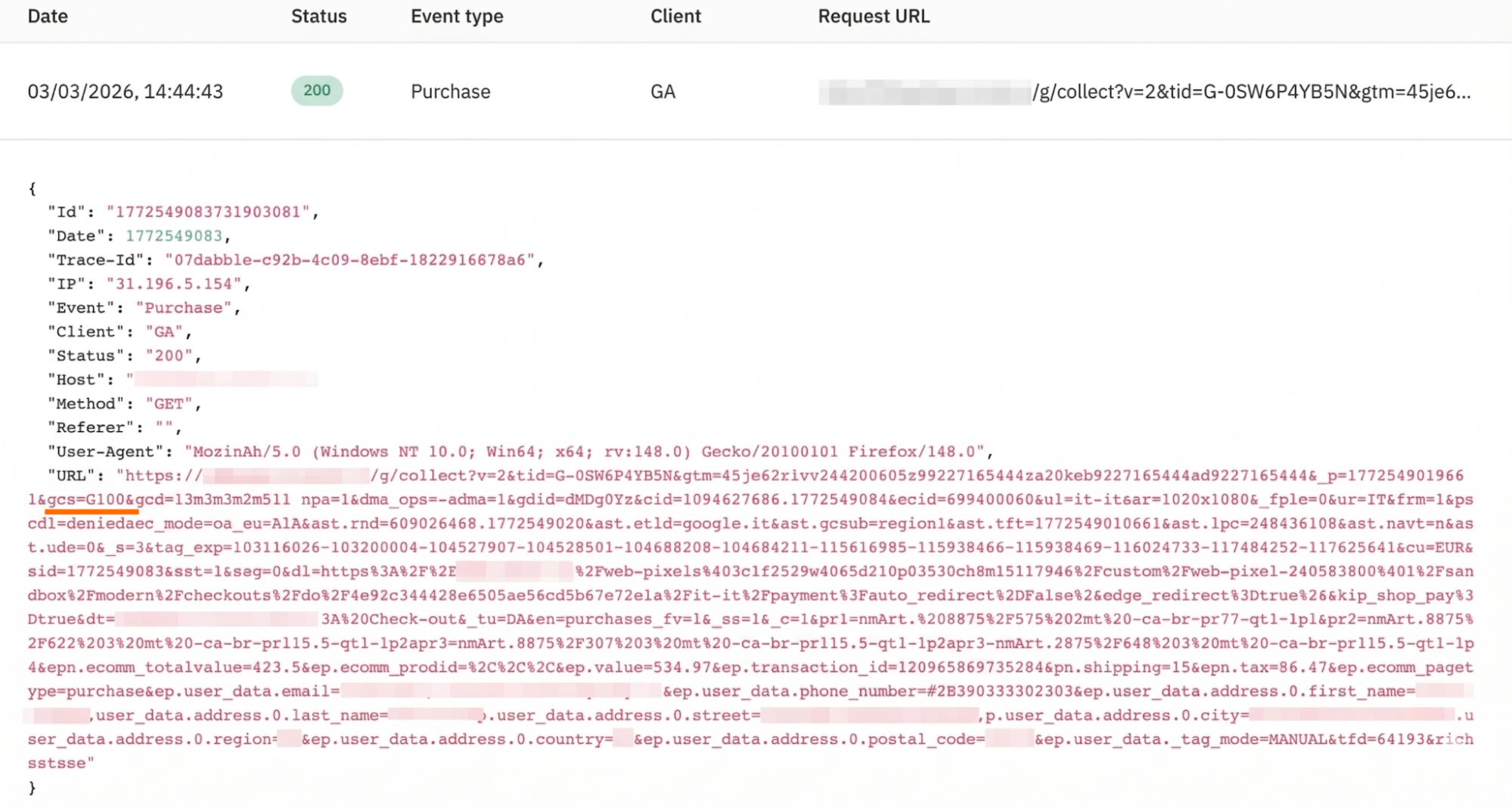 Look for the GCS parameter