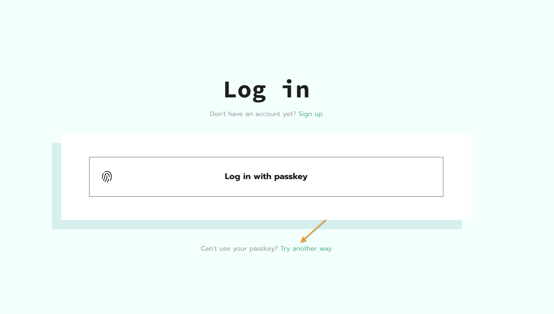 Log in with passkey