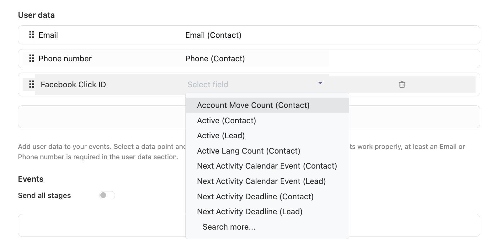 Odoo CRM fields
