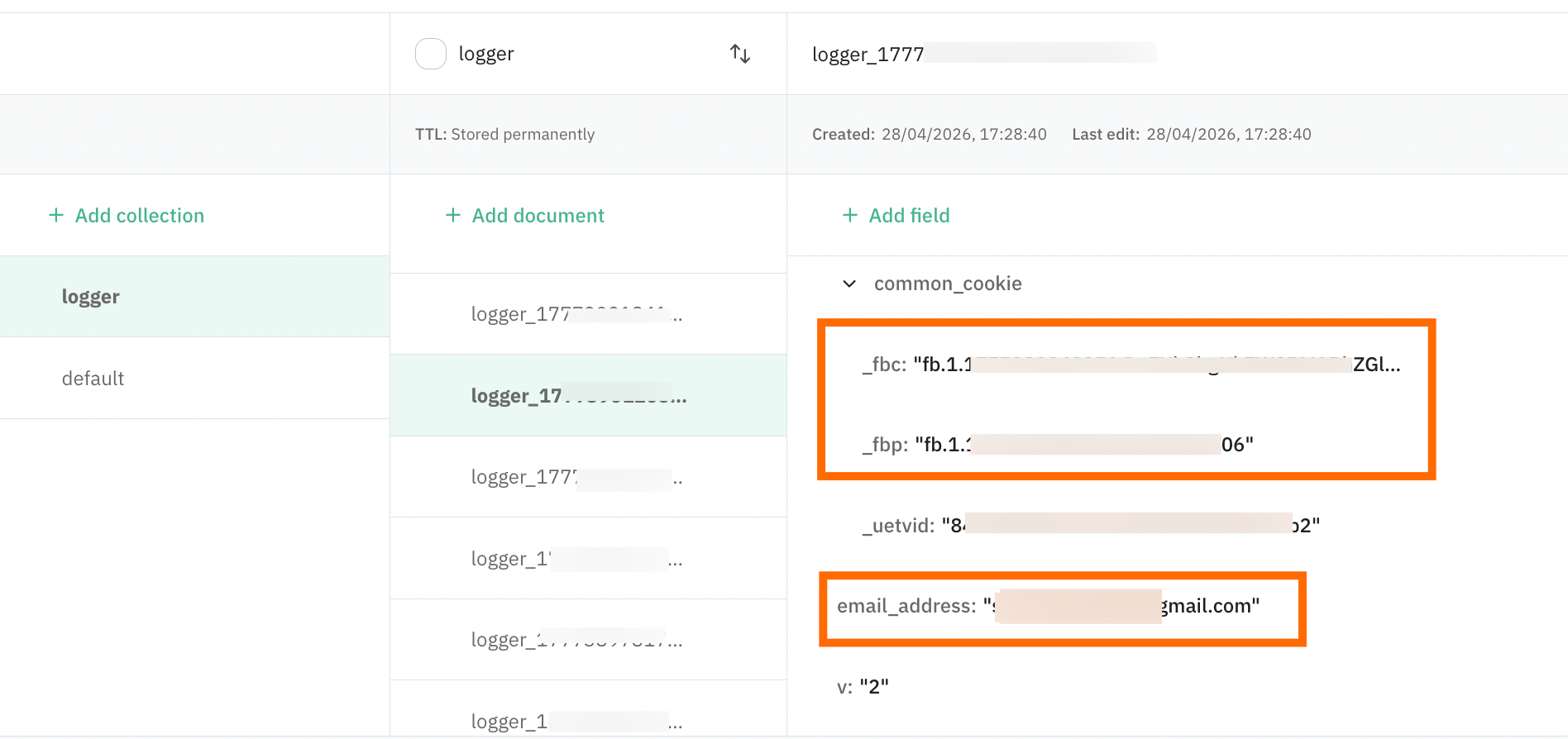 fbc and fbp parameters in "Event data"