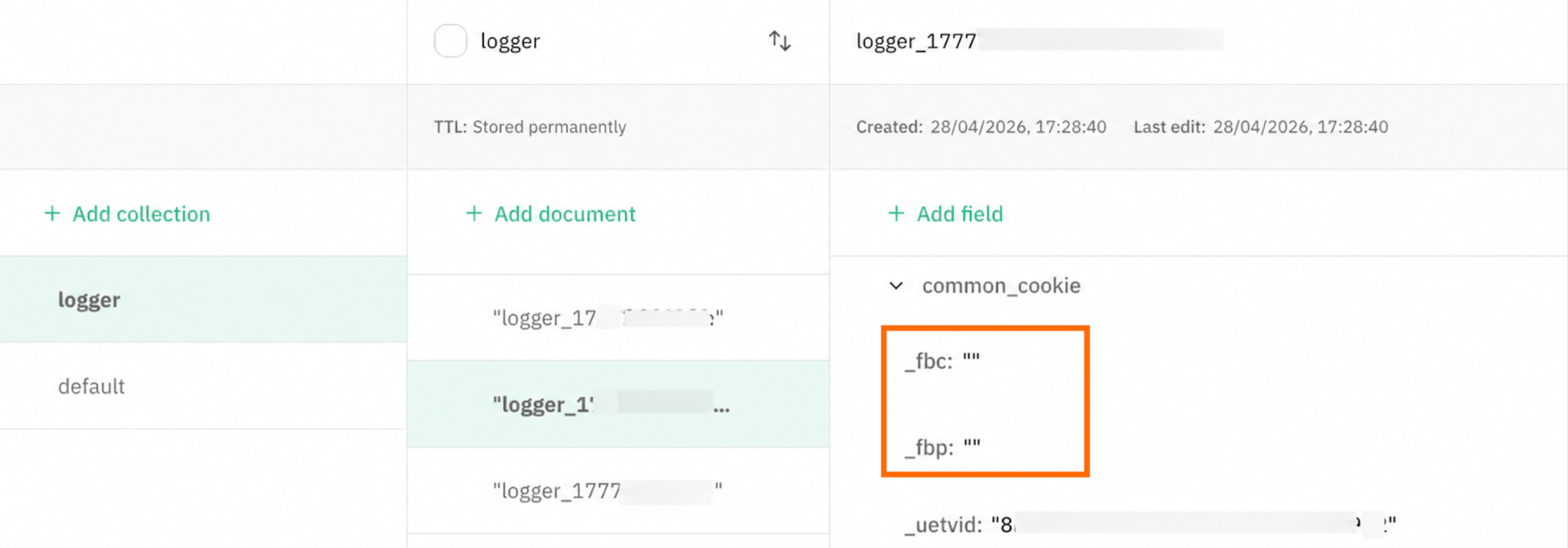 Blank fbc and fbp parameters