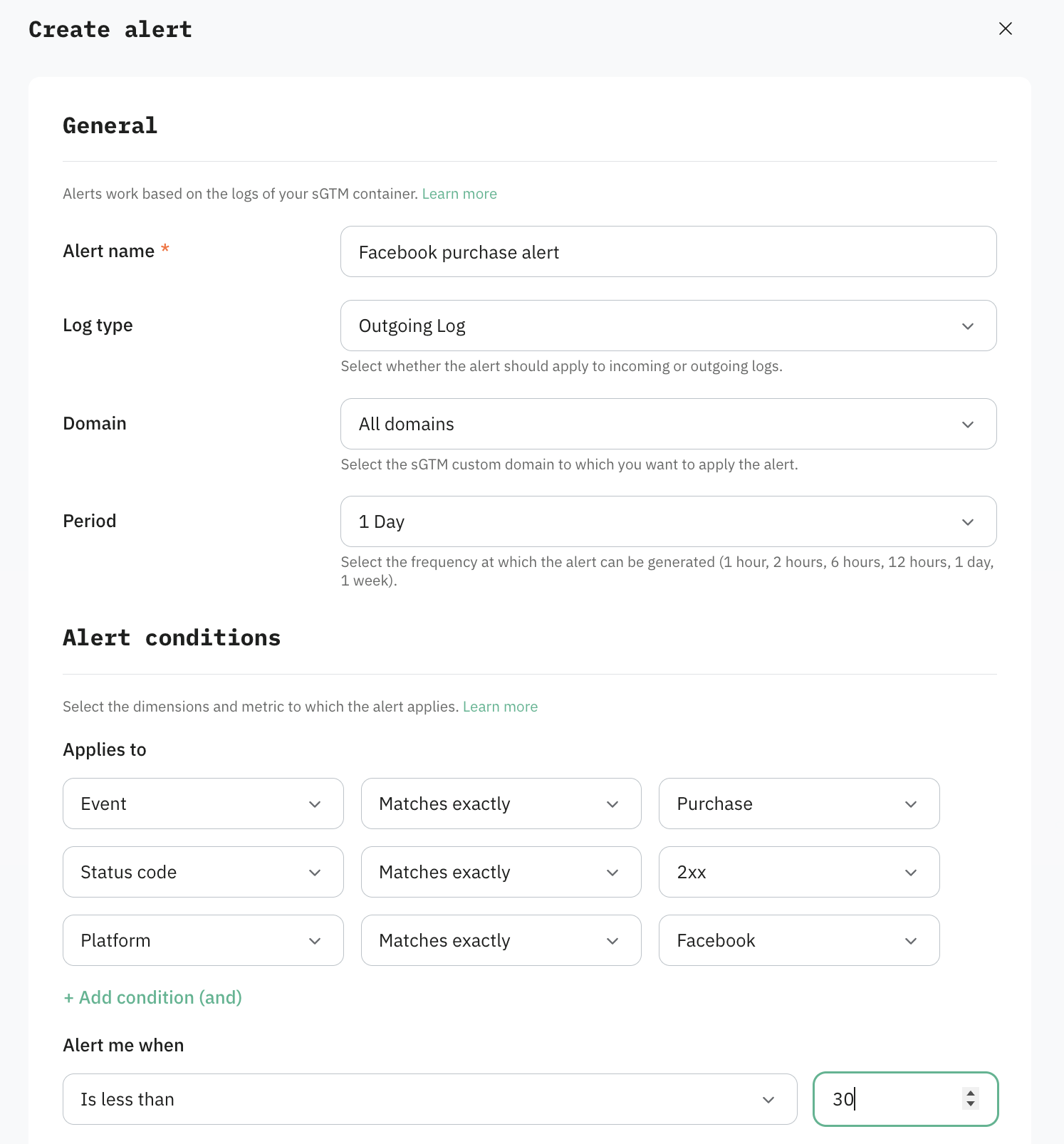 Alert settings