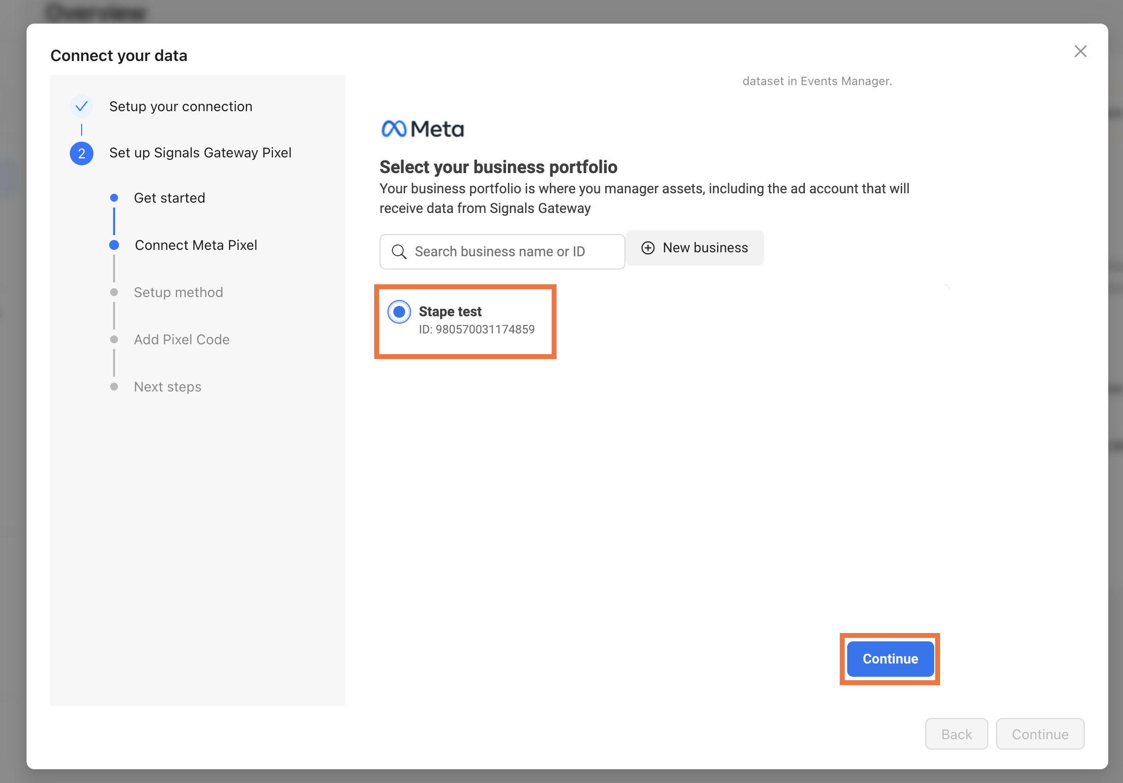 Select your business portfolio