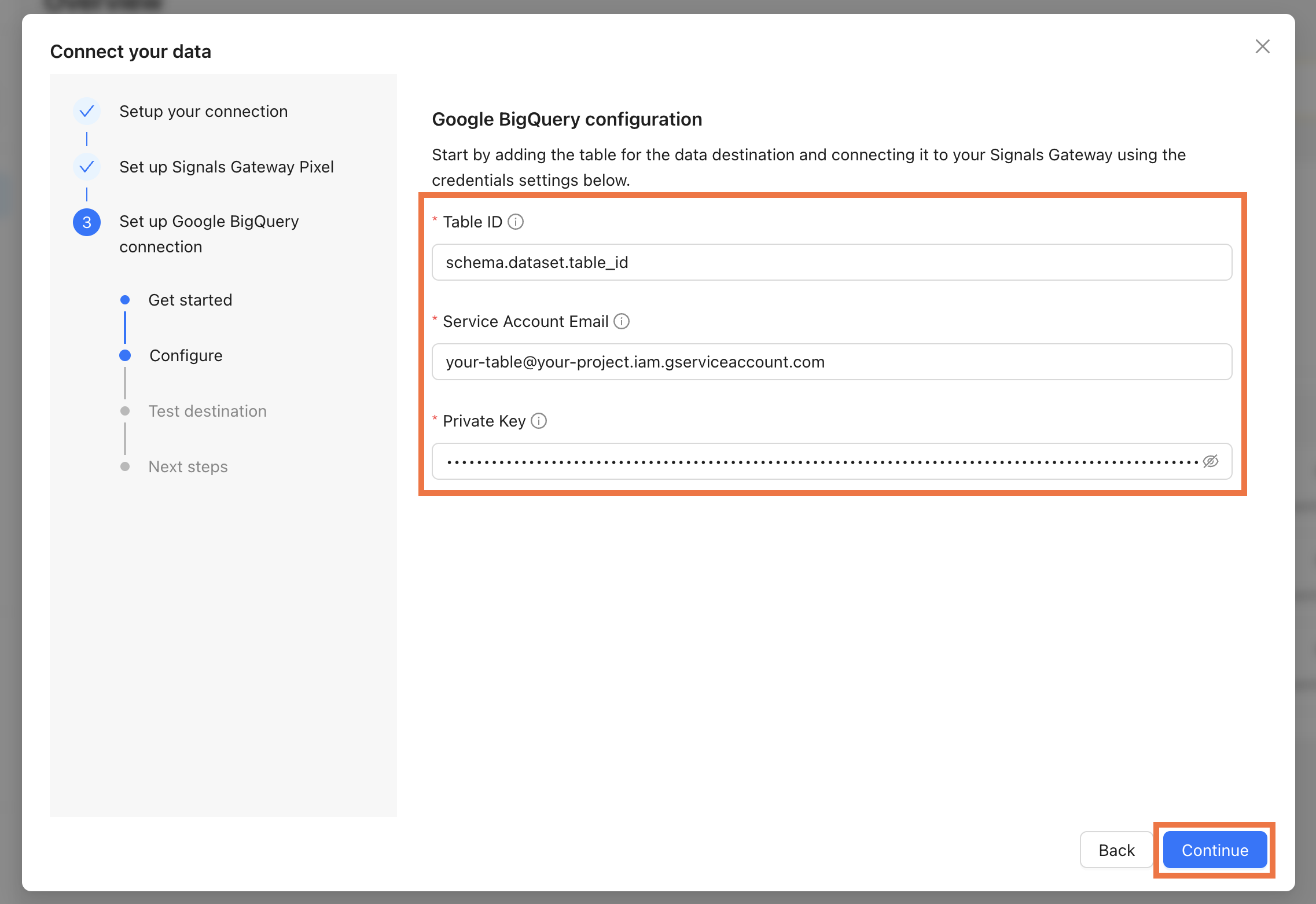Configure Google BigQuery