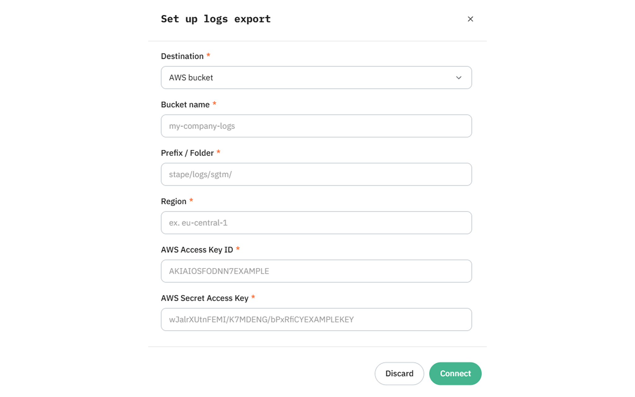 Connect Stape Logs to your cloud storage